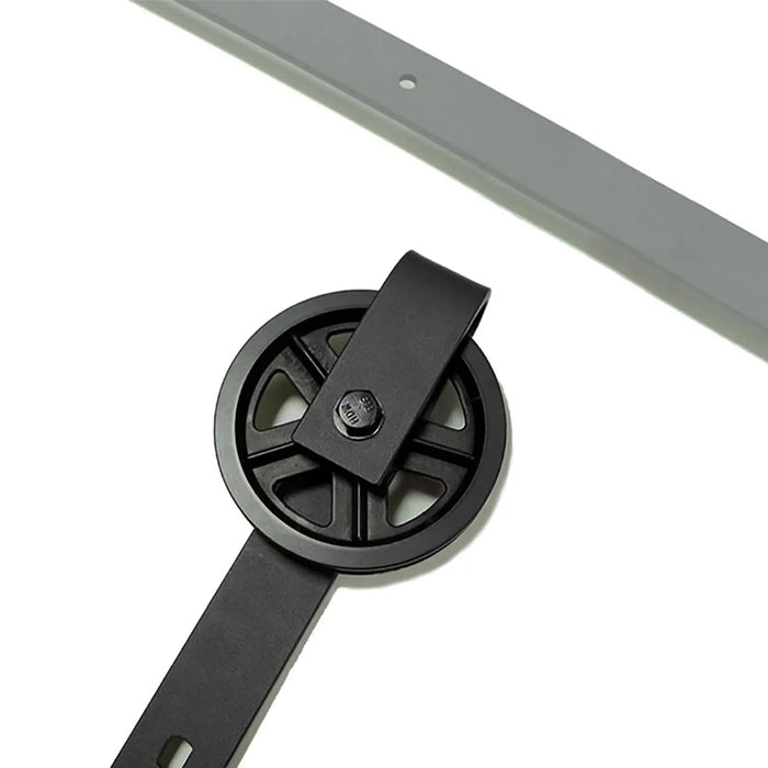 Big Spoke Wheel Roller Sliding Barn Door Hardware Kit (No Door) - Sweatfully