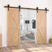 Big Spoke Wheel Roller Sliding Barn Door Hardware Kit (No Door) - Sweatfully