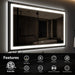 Black Aluminum Framed LED Bathroom Mirror - Sweatfully