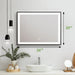 Black Aluminum Framed LED Bathroom Mirror - Sweatfully