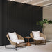 Black Solid Wood Acoustic Slat Wall Panels (Broad Strip) - Sweatfully