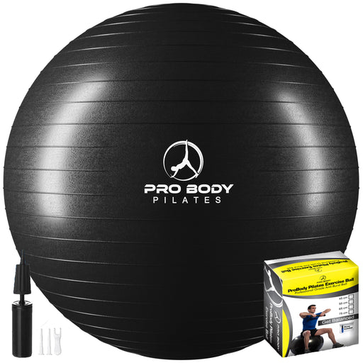 Yoga Ball for Pregnancy, Fitness, Balance, Workout at Home, Office and Physical Therapy (Black) - Sweatfully