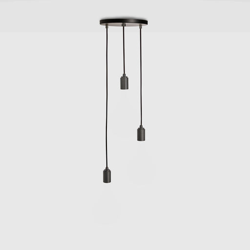 Triple Pendant in Graphite - Black Canopy - Sweatfully