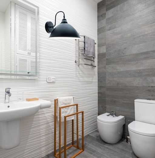 Large Black Enamel Farmhouse Wall Sconce Lighting - Sweatfully