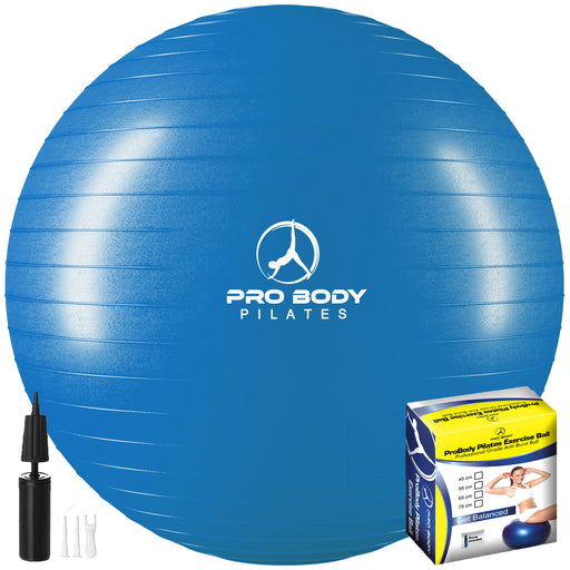 Yoga Ball for Pregnancy, Fitness, Balance, Workout at Home, Office and Physical Therapy (Blue) - Sweatfully