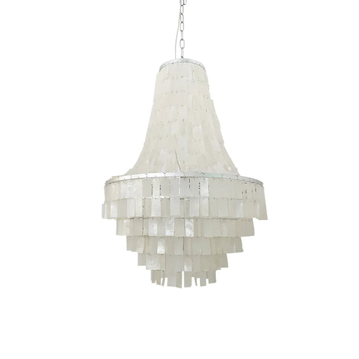Boho Tiered Capiz Chandelier - Sweatfully