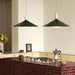 Bower Pendant Light Large in Dark Green + Oval II - Sweatfully