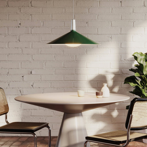 Bower Pendant Light Large in Dark Green + Oval II - Sweatfully