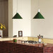 Bower Pendant Light Medium in Dark Green + Sphere IV - Sweatfully