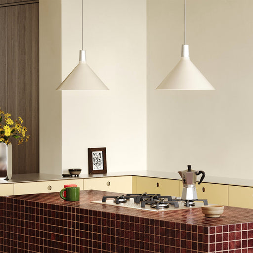 Bower Pendant Light Medium in Oyster White - Sweatfully