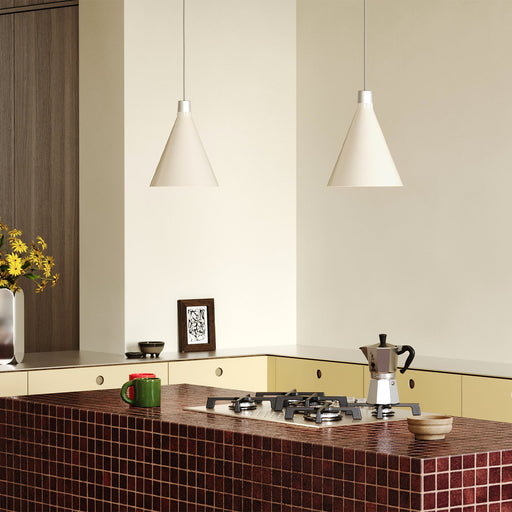 Bower Pendant Light Small in Oyster White - Sweatfully