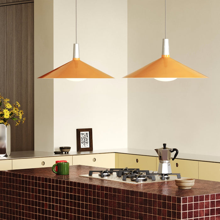 Bower Pendant Light Large in Yellow + Oval II - Sweatfully