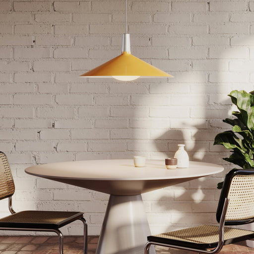 Bower Pendant Light Large in Yellow + Oval II - Sweatfully