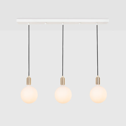 Linear Triple Pendant in Brass + Sphere IV - Sweatfully