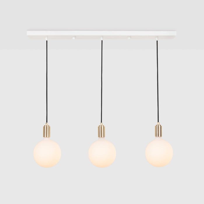 Linear Triple Pendant in Brass + Sphere IV - Sweatfully