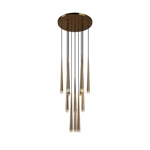 Brass Spinal Tube Combination Chandelier - Sweatfully