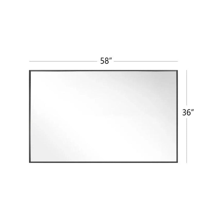 Reflections Sleek Modern Black Aluminum Framed Wall Mirror - Sweatfully
