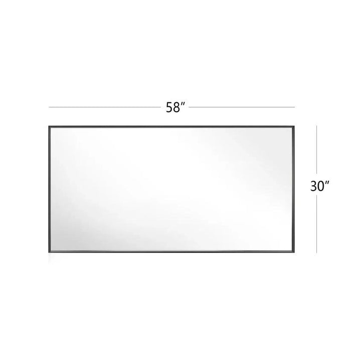 Reflections Sleek Modern Black Aluminum Framed Wall Mirror - Sweatfully