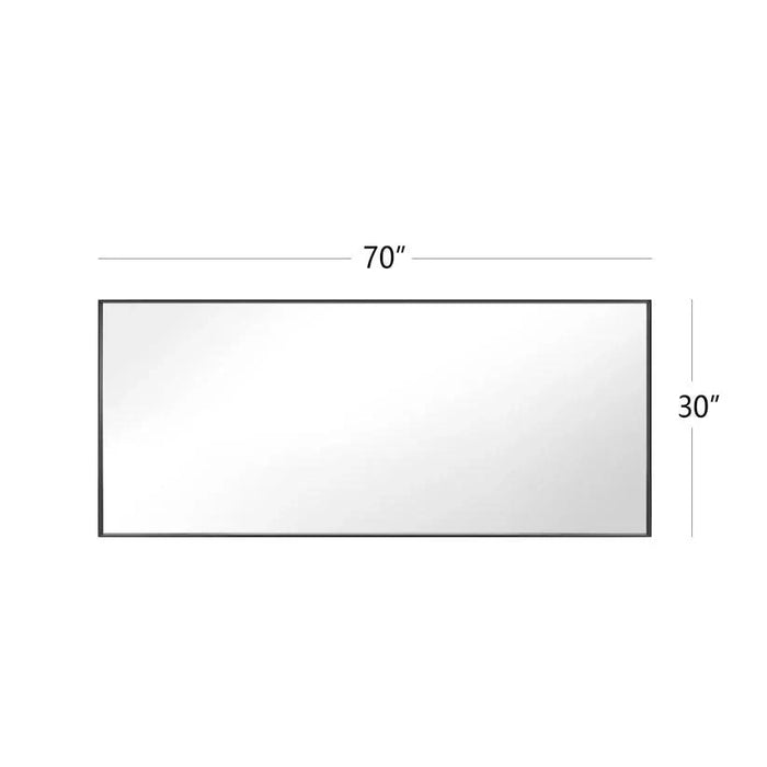 Reflections Sleek Modern Black Aluminum Framed Wall Mirror - Sweatfully