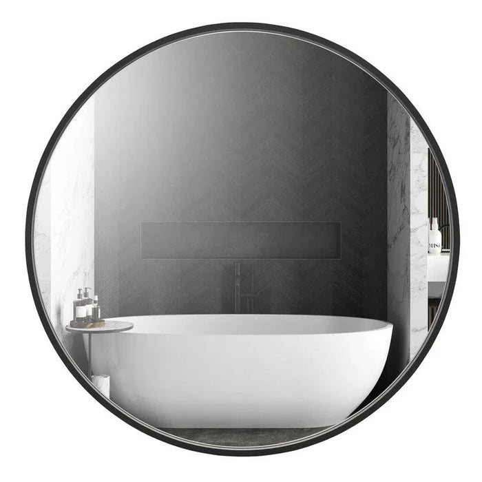 Reflections Sleek Modern Black Aluminum Framed Wall Mirror - Sweatfully