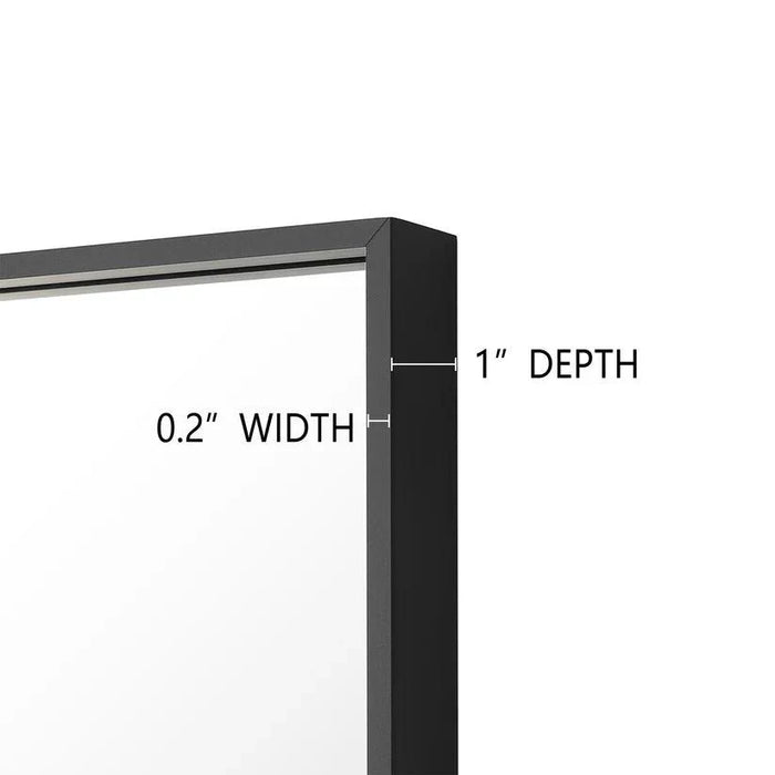 Reflections Sleek Modern Black Aluminum Framed Wall Mirror - Sweatfully