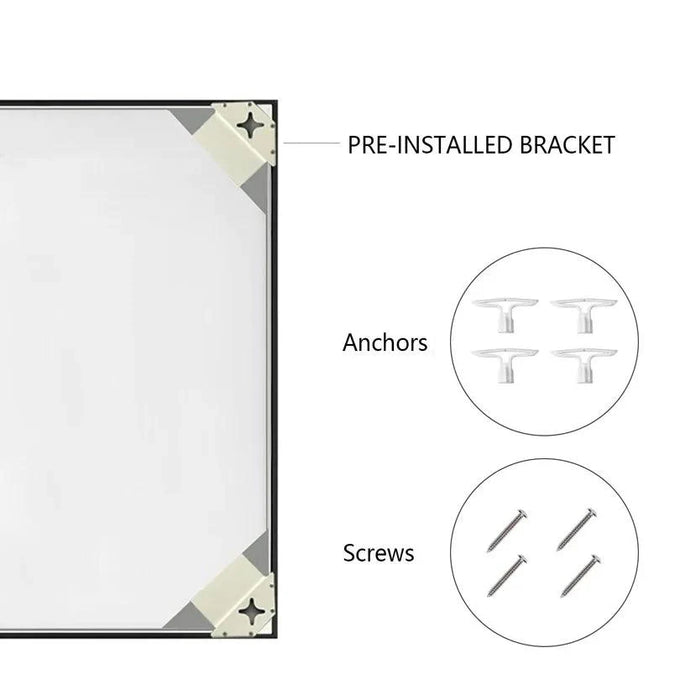 Reflections Sleek Modern Black Aluminum Framed Wall Mirror - Sweatfully