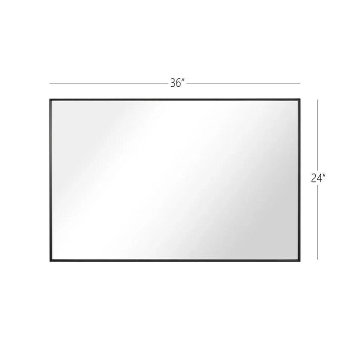 Reflections Sleek Modern Black Aluminum Framed Wall Mirror - Sweatfully
