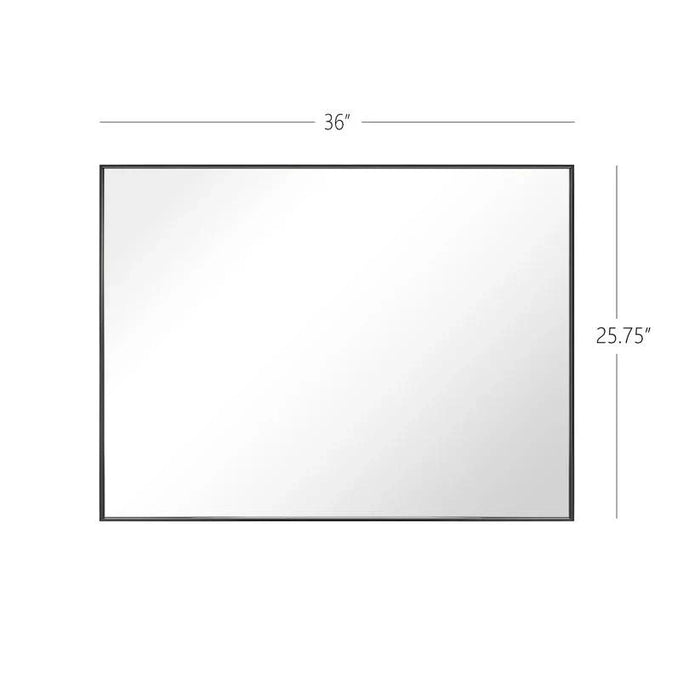 Reflections Sleek Modern Black Aluminum Framed Wall Mirror - Sweatfully