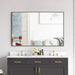Reflections Sleek Modern Black Aluminum Framed Wall Mirror - Sweatfully