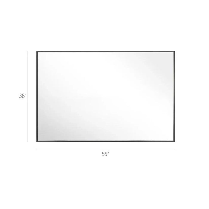 Reflections Sleek Modern Black Aluminum Framed Wall Mirror - Sweatfully