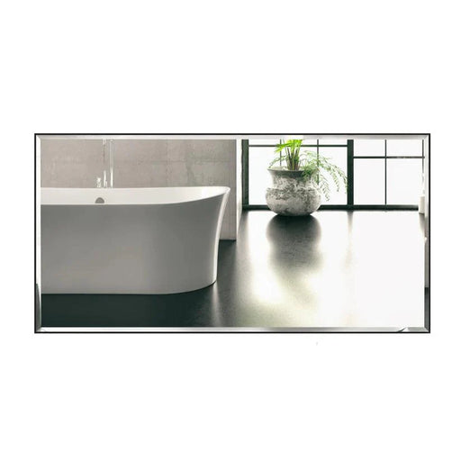 Reflections Sleek Modern Black Aluminum Framed Beveled Wall Mirror - Sweatfully