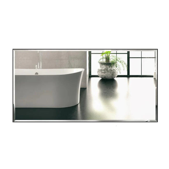 Reflections Sleek Modern Black Aluminum Framed Beveled Wall Mirror - Sweatfully