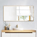 Reflections Sleek Modern Black Aluminum Framed Beveled Wall Mirror - Sweatfully