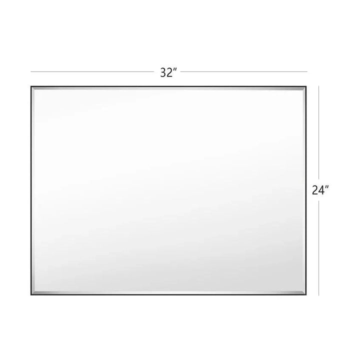 Reflections Sleek Modern Black Aluminum Framed Beveled Wall Mirror - Sweatfully
