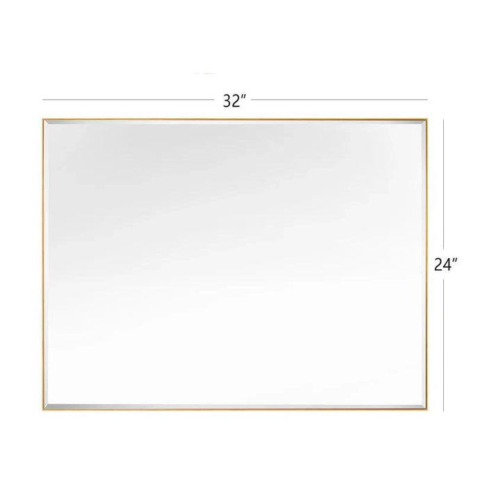 Reflections Sleek Modern Black Aluminum Framed Beveled Wall Mirror - Sweatfully