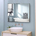 Reflections Sleek Modern Black Aluminum Framed Beveled Wall Mirror - Sweatfully
