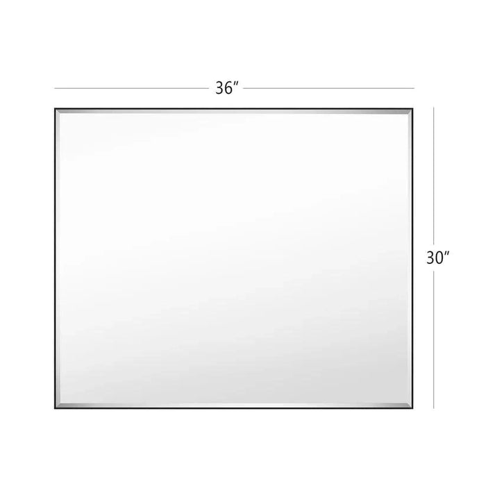 Reflections Sleek Modern Black Aluminum Framed Beveled Wall Mirror - Sweatfully