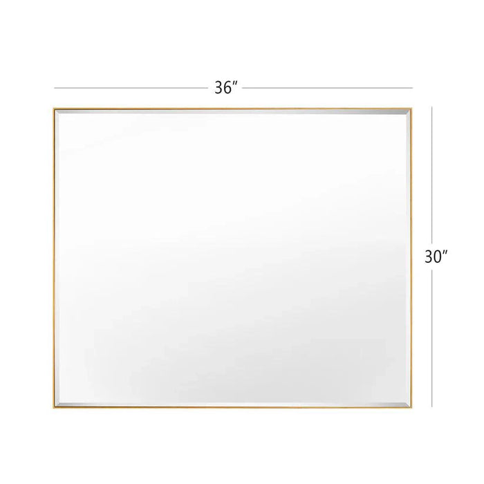 Reflections Sleek Modern Black Aluminum Framed Beveled Wall Mirror - Sweatfully