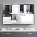 Reflections Sleek Modern Black Aluminum Framed Beveled Wall Mirror - Sweatfully