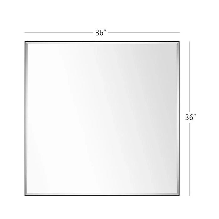 Reflections Sleek Modern Black Aluminum Framed Beveled Wall Mirror - Sweatfully