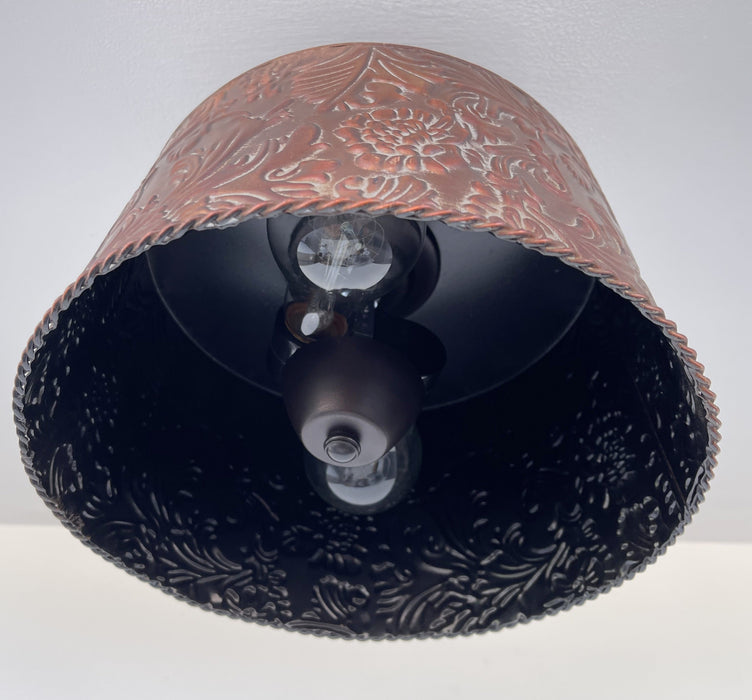 Copper Bronze Embossed Drum Ceiling Light - Sweatfully