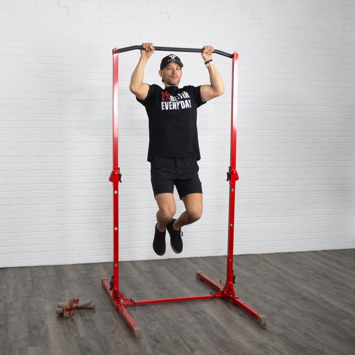 BULLBAR 2.0 - Portable Pull-up Bar and Dip Station - Sweatfully
