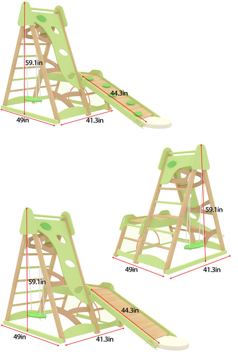 Avenlur Bush 6-in-1 Indoor Wooden Jungle Gym Climber – Montessori Toddler Playset with Slide, Rock Wall, Ladder & More - Sweatfully