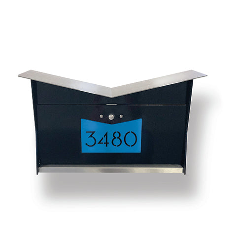 ButterFly Box in JET BLACK - Wall Mount Mailbox - Sweatfully