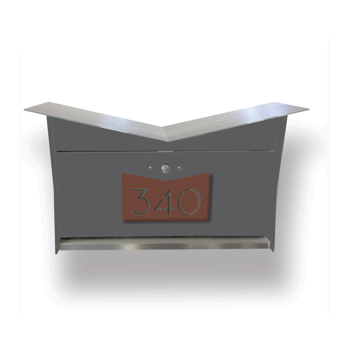 ButterFly Box in DESIGNER GRAY - Wall Mount Mailbox - Sweatfully