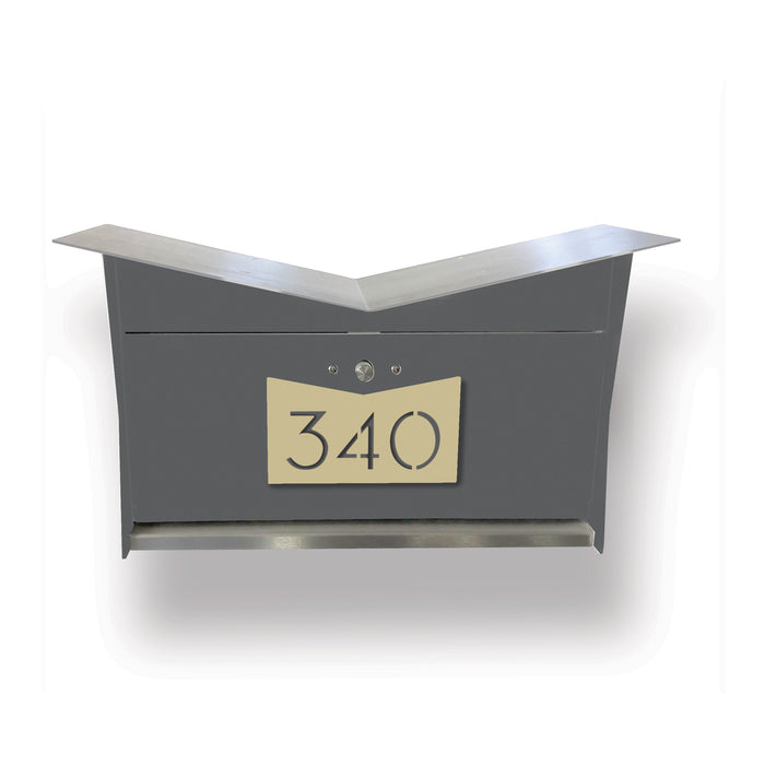 ButterFly Box in DESIGNER GRAY - Wall Mount Mailbox - Sweatfully