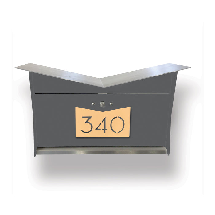 ButterFly Box in DESIGNER GRAY - Wall Mount Mailbox - Sweatfully