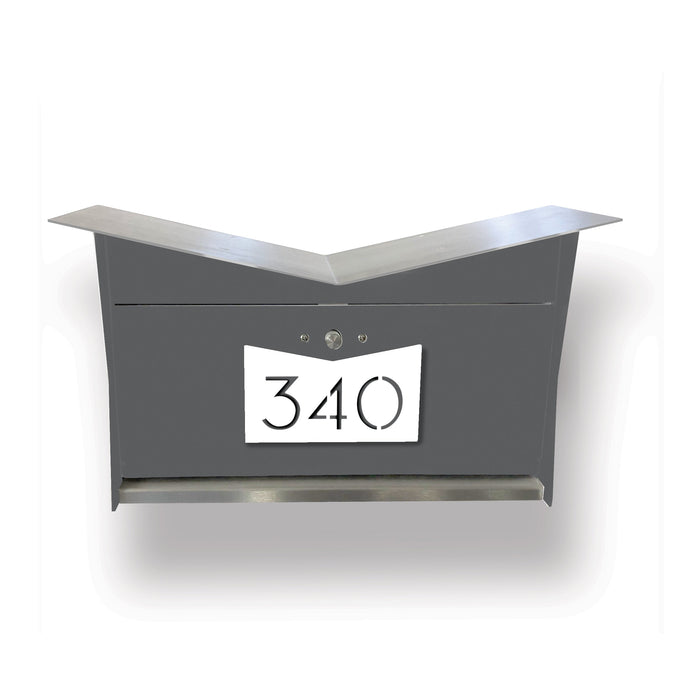 ButterFly Box in DESIGNER GRAY - Wall Mount Mailbox - Sweatfully