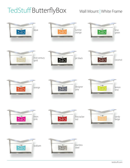 ButterFly Box in ARCTIC WHITE - Wall Mount Mailbox - Sweatfully
