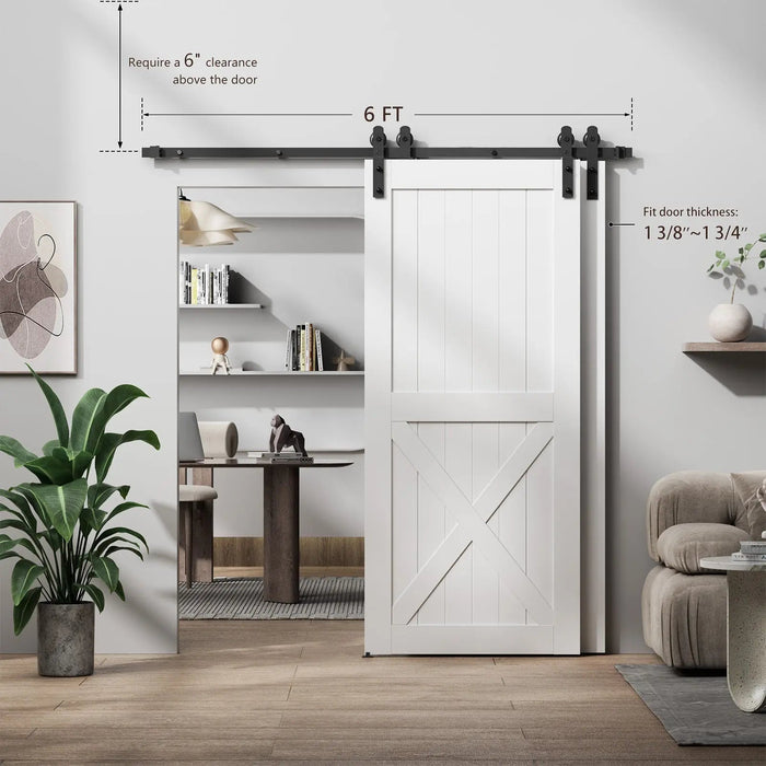 Bypass Sliding Barn Door Hardware Kit Basic I Pulley (No Door) - Sweatfully